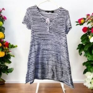 JEANNE PIERRE Black And White Knit Sweater Swim Coverup Size Small